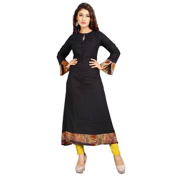Black plain rayon kurti 1