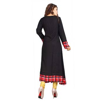 Black plain rayon kurti 2