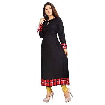 Black plain rayon kurti 3