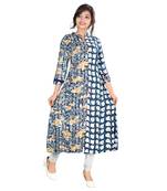 Blue printed rayon kurti