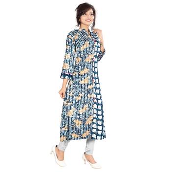 Blue printed rayon kurti 3
