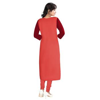 Red printed rayon kurti 2