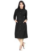 Black plain rayon kurti