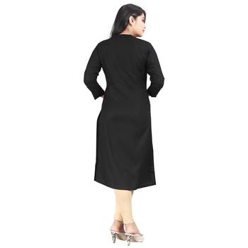 Black plain rayon kurti 2