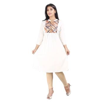 White printed rayon kurti 1