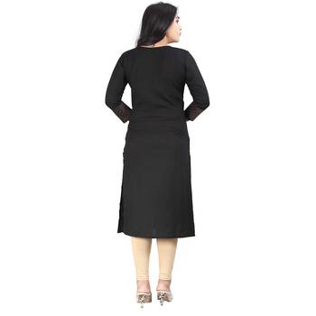 Black printed rayon kurti 2