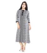 Black printed rayon kurti
