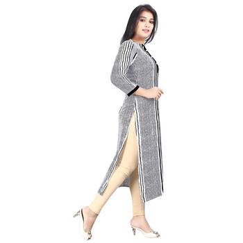 Black printed rayon kurti 3