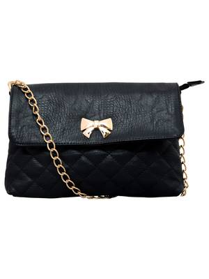 Lychee Bags Women's Black PU Sling Bag 1