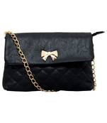 Lychee Bags Women's Black PU Sling Bag