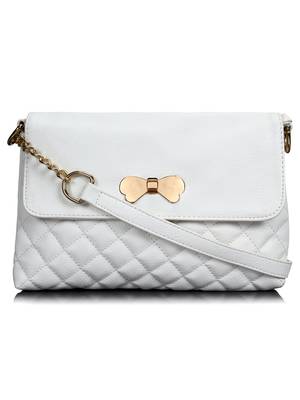 Lychee Bags Women's White PU Sling Bag 1