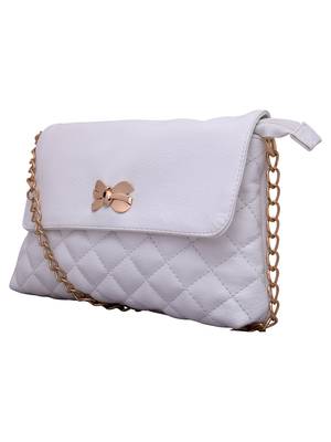 Lychee Bags Women's White PU Sling Bag 3