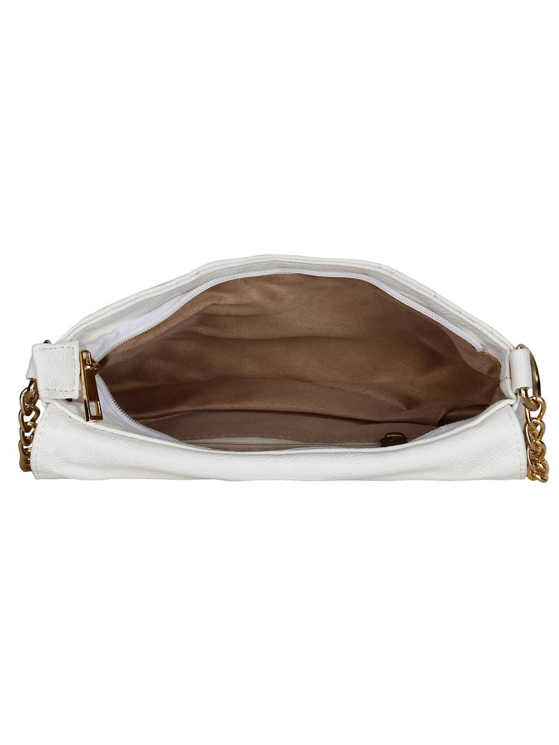 Lychee Bags Women's White PU Sling Bag