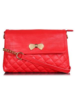 Lychee Bags Women's Red  PU Sling Bag 1