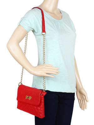 Lychee Bags Women's Red  PU Sling Bag 3