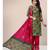Green printed cotton unstitched salwar with dupatta