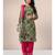 Green printed cotton unstitched salwar with dupatta