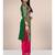 Green printed cotton unstitched salwar with dupatta