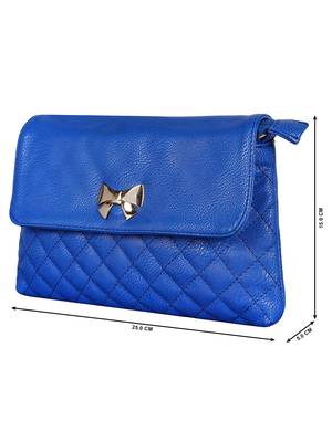 Lychee Bags Women's Blue PU Sling Bag 5