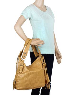 Lychee Bags Women's Beige PU Handbags 3