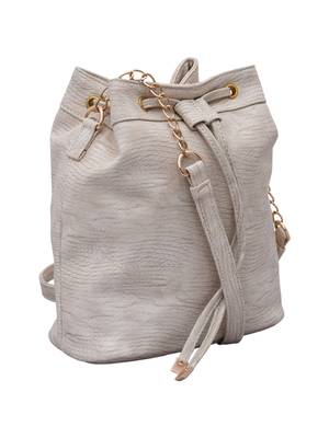 Lychee Bags Women's Cream PU Sling Bag 1
