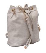 Lychee Bags Women's Cream PU Sling Bag