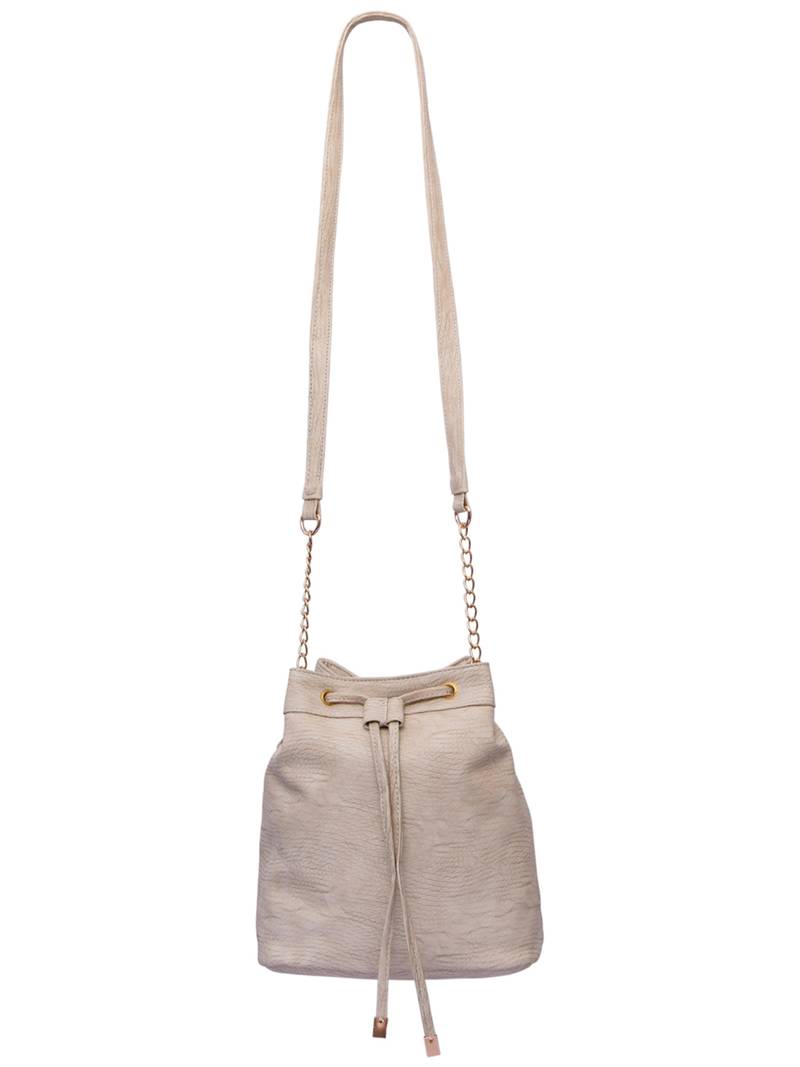 Lychee Bags Women's Cream PU Sling Bag