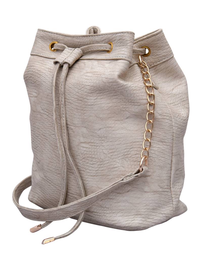 Lychee Bags Women's Cream PU Sling Bag