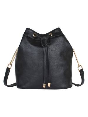 Lychee Bags Women's Black PU  Sling Bag 1