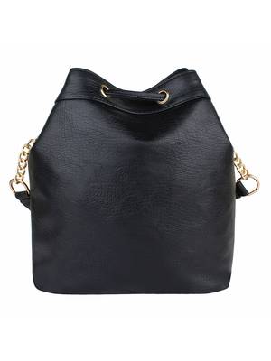 Lychee Bags Women's Black PU  Sling Bag 2