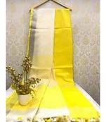 White Linen Saree With Zari Border And With Blouse