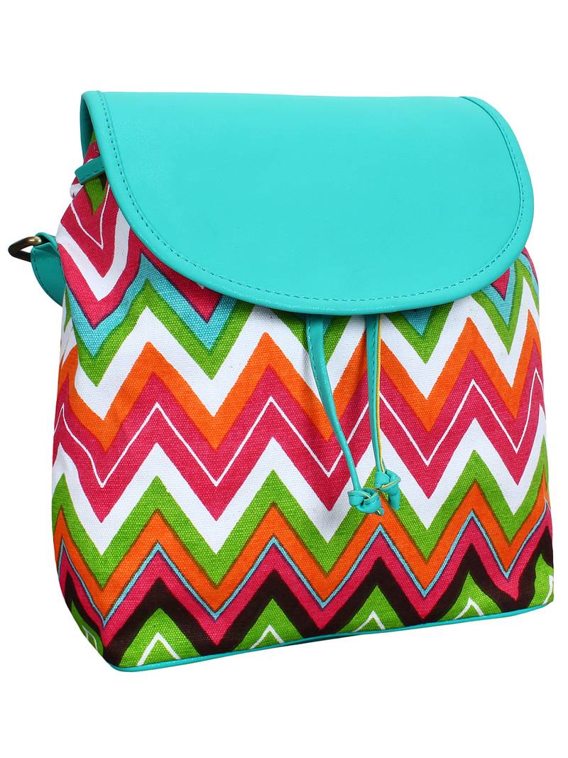 Lychee Bags Canvas/PU Amie Sling Bag for Girls (Multi)