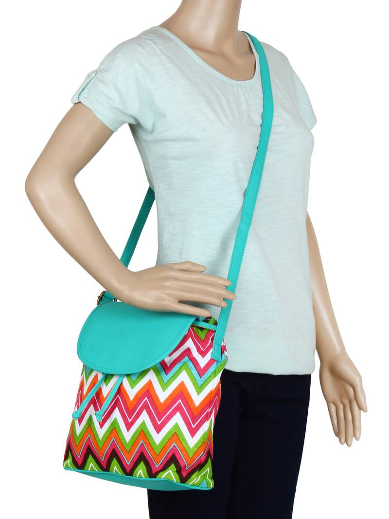 Lychee Bags Canvas/PU Amie Sling Bag for Girls (Multi)