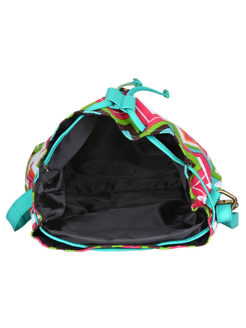 Lychee Bags Canvas/PU Amie Sling Bag for Girls (Multi)