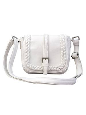Lychee Bags Women's White PU Sling Bag 1