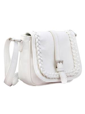 Lychee Bags Women's White PU Sling Bag 2