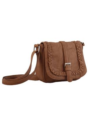 Lychee Bags Women's Beige PU Sling Bag 2