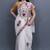 Pure White Colour Kashida Work Saree With Wonderful Designing On Border And Chinaar Jaal On Pallu.