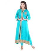 Blue printed rayon kurti