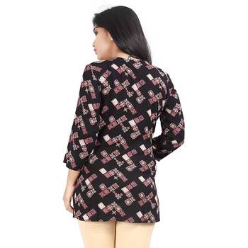 Black printed rayon tops 2