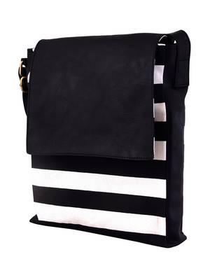 Lychee Bags Women's Black Canvas Sling Bag 2