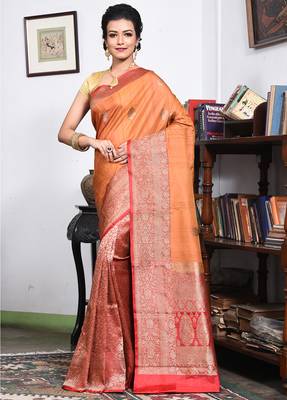 Multicolor woven pure silk saree with blouse 1