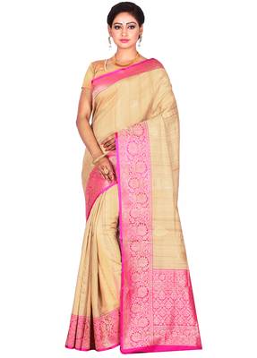 Multicolor woven pure silk saree with blouse 1