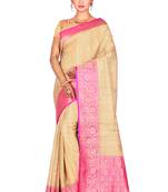 Multicolor woven pure silk saree with blouse