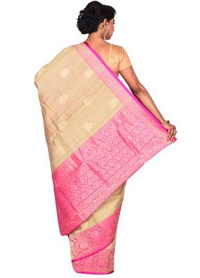 Multicolor woven pure silk saree with blouse 2