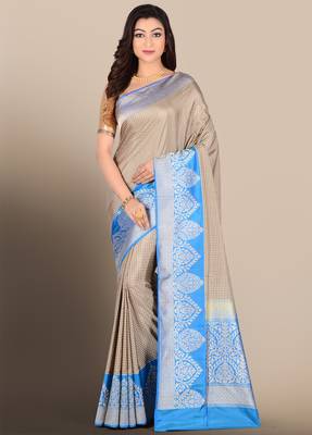 Multicolor woven pure silk saree with blouse 1