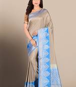 Multicolor woven pure silk saree with blouse