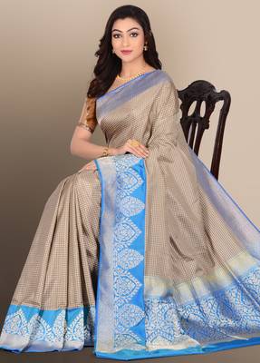 Multicolor woven pure silk saree with blouse 3