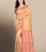 Multicolor woven pure silk saree with blouse