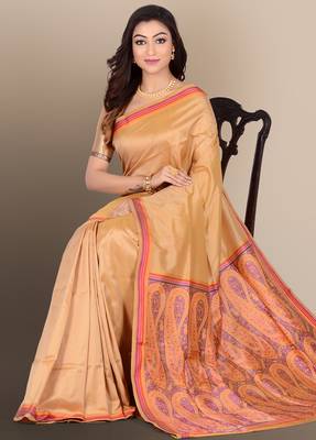 Multicolor woven pure silk saree with blouse 3